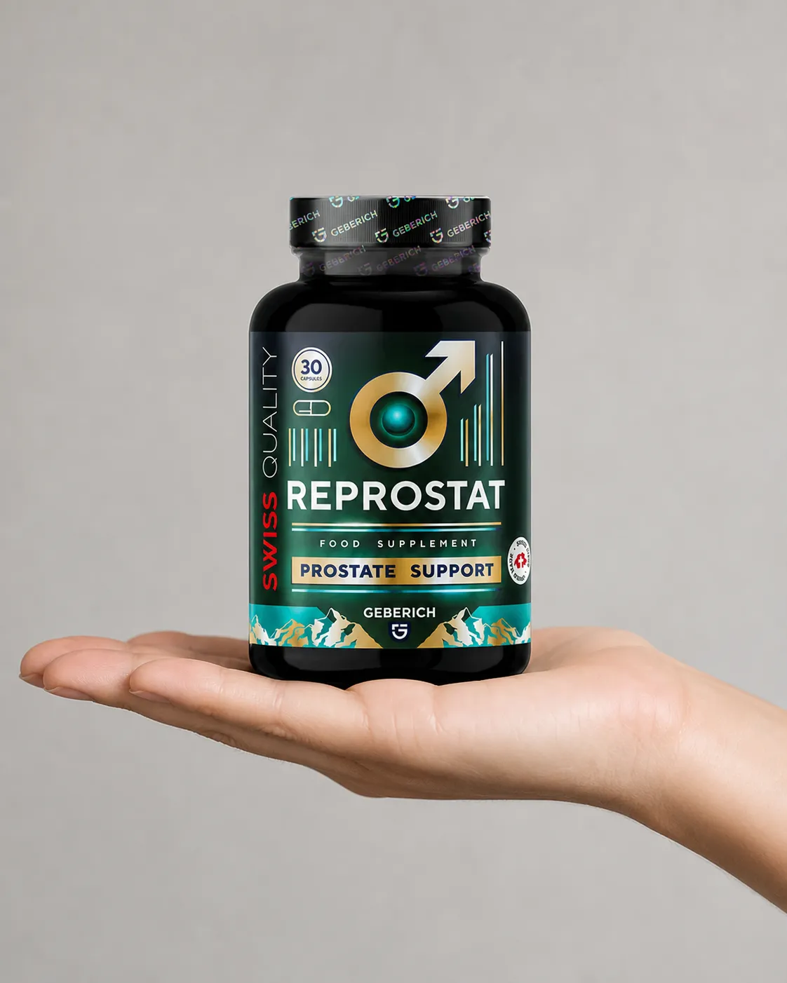 Reprostat — Verpackung in der Hand