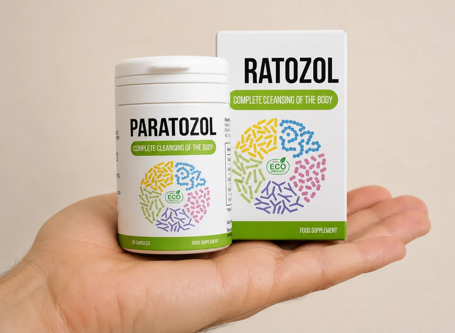 Paratozol — Verpackung in der Hand