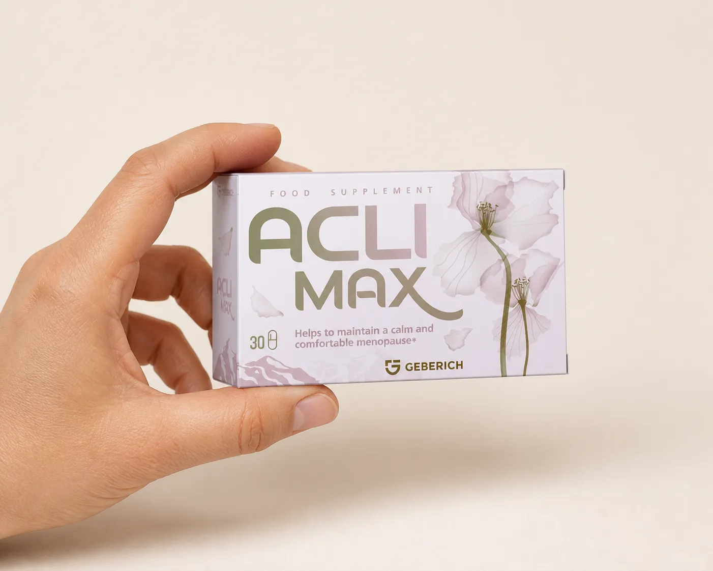 Aclimax — Verpackung in der Hand