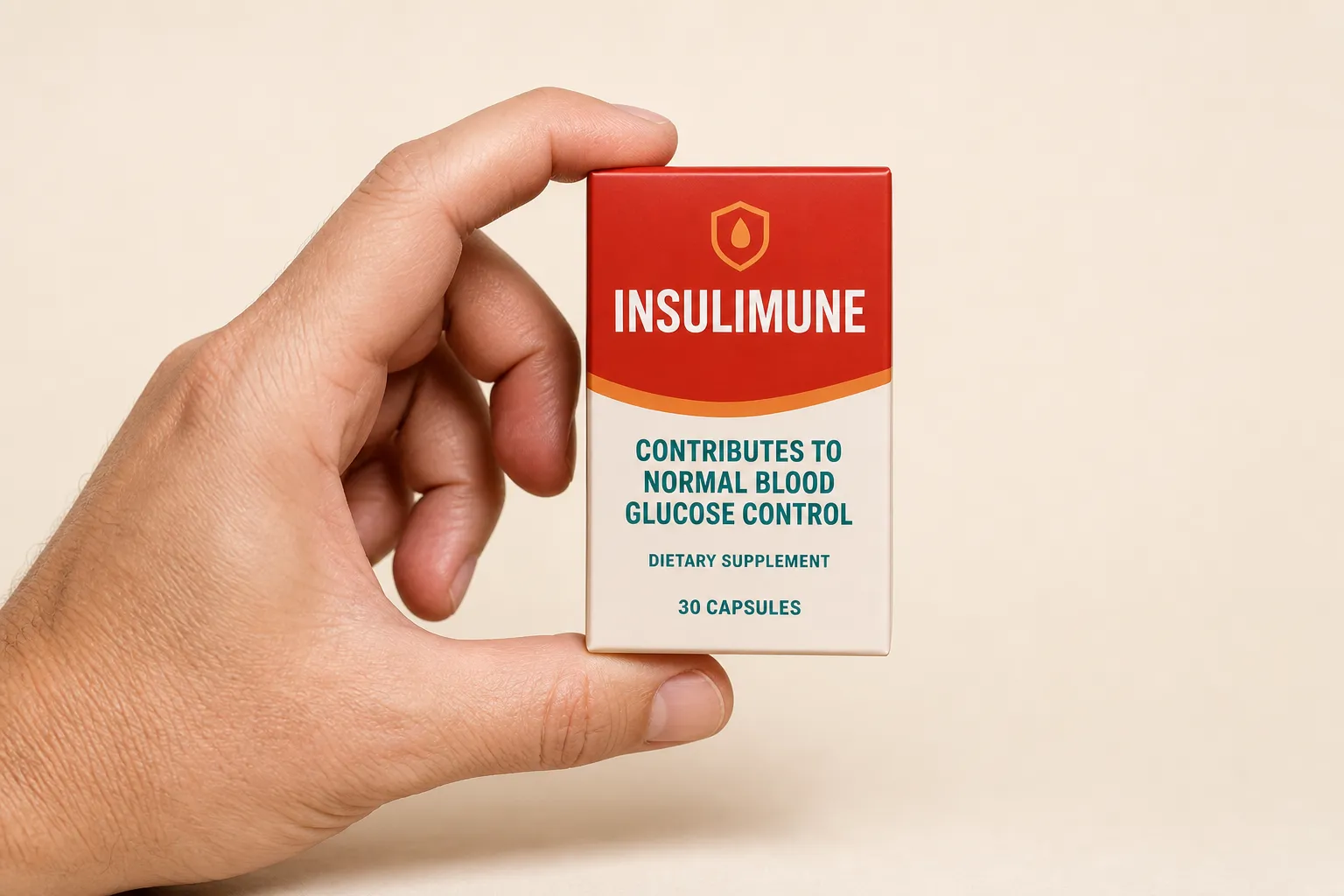 Insulimune + — Verpackung in der Hand
