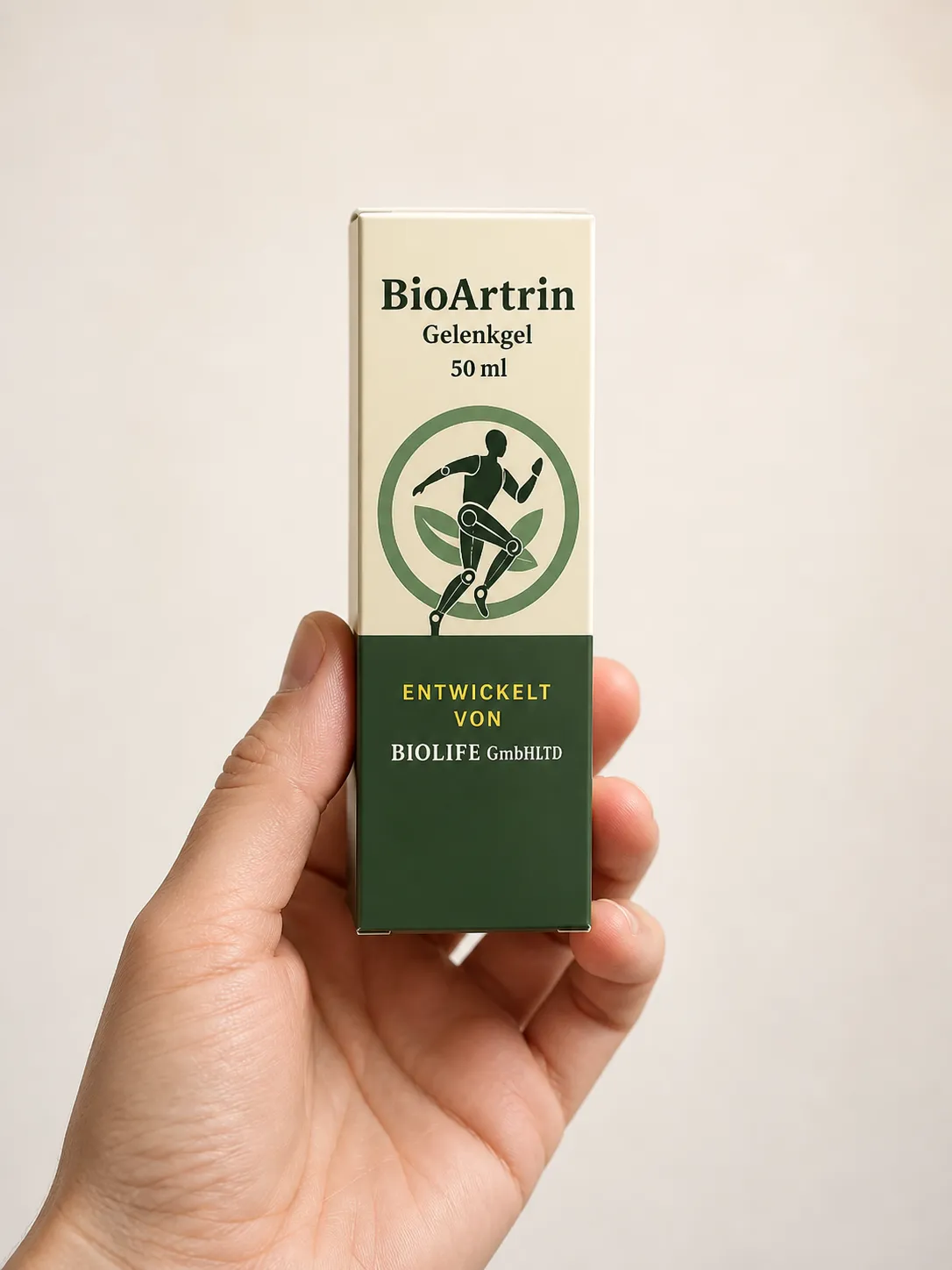 BioArtrin — Verpackung in der Hand