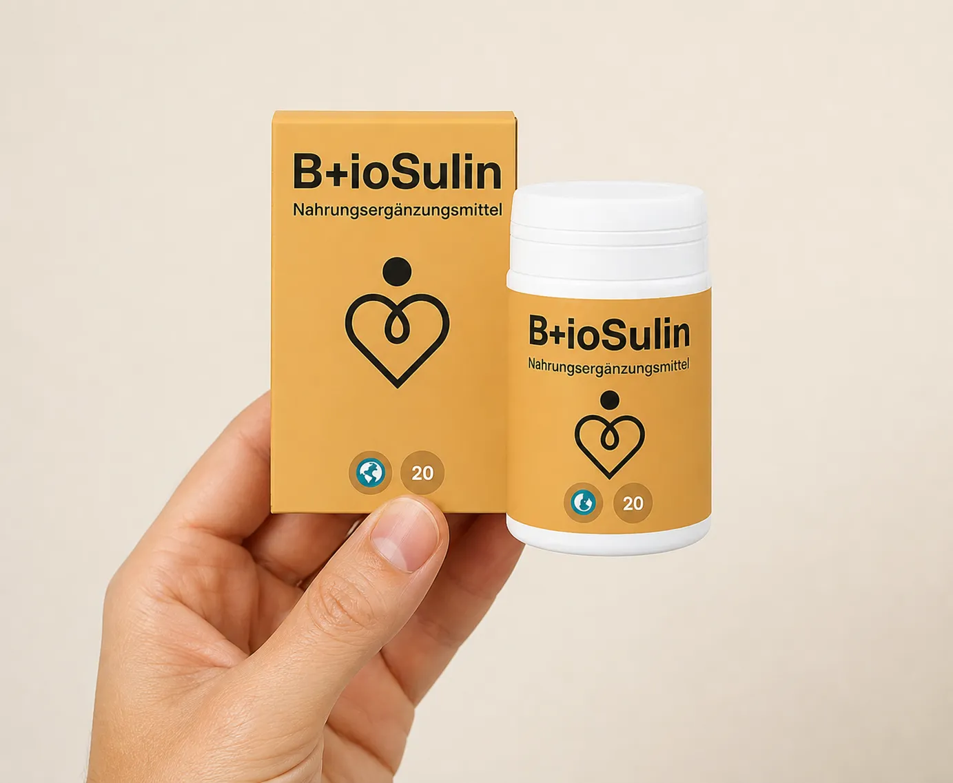 B+ioSulin — Verpackung in der Hand