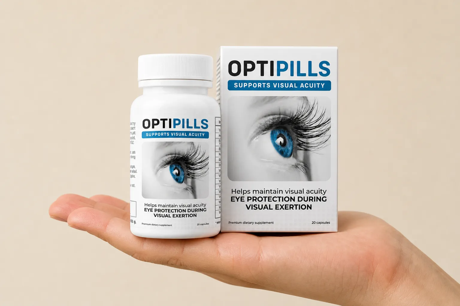 OptiPills — Verpackung in der Hand
