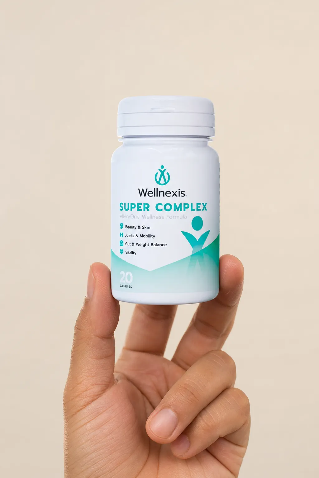 Wellnexis — Verpackung in der Hand