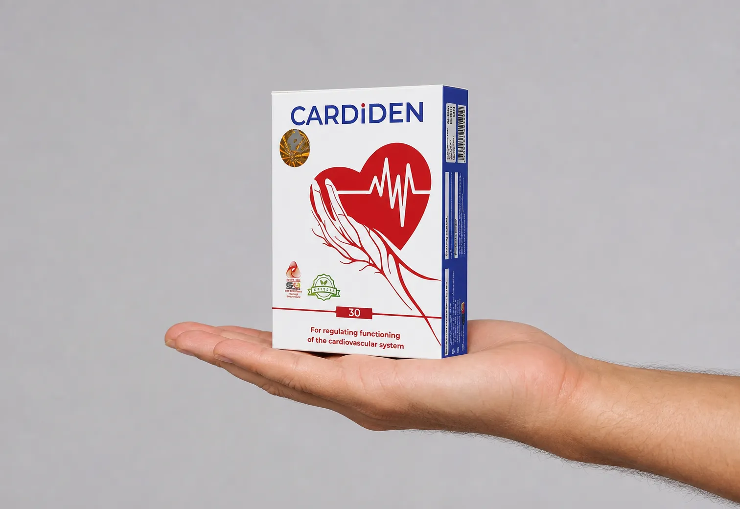 Cardiden — Verpackung in der Hand