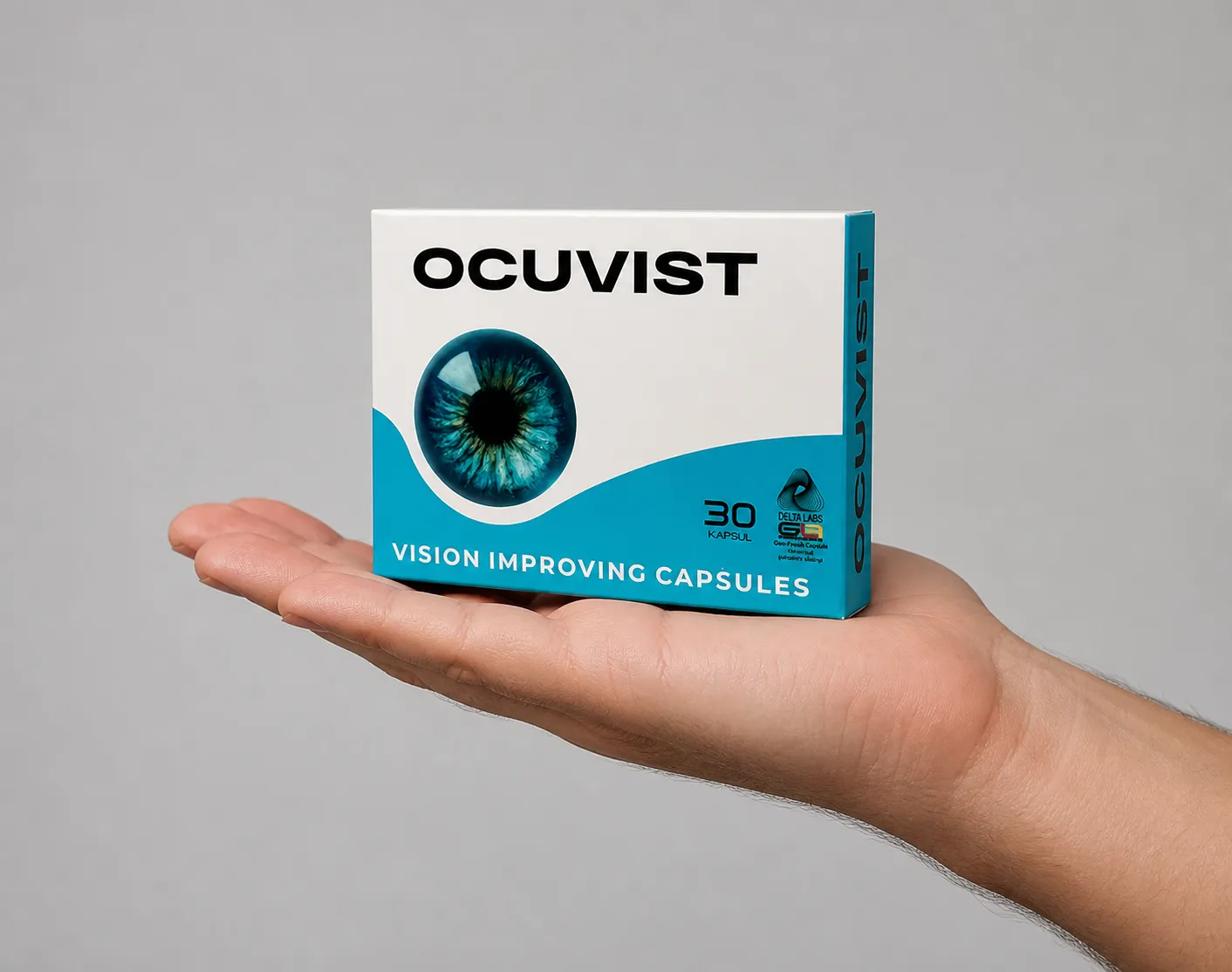 Ocuvist — Verpackung in der Hand