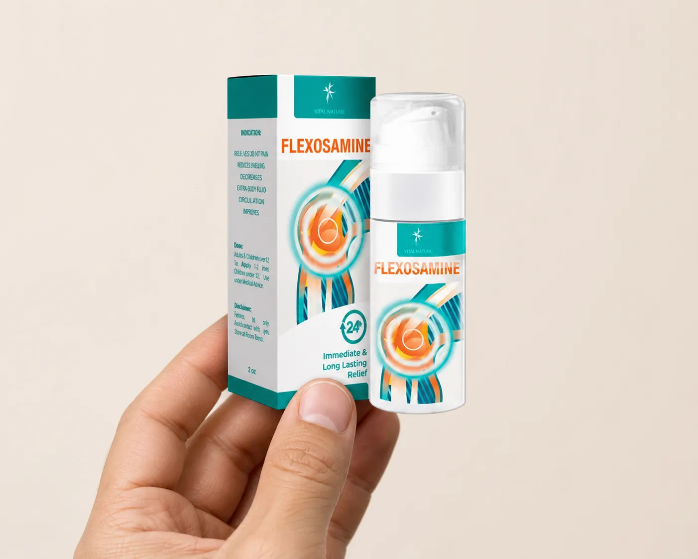 Flexosamine Gel — Verpackung in der Hand