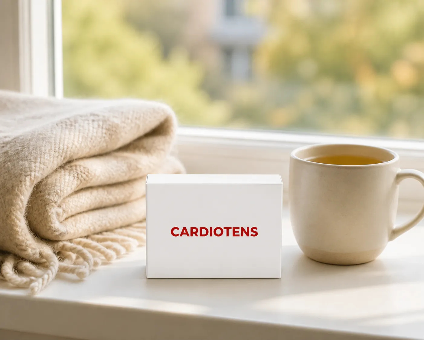 Cardiotens Plus — Verpackung im Alltag