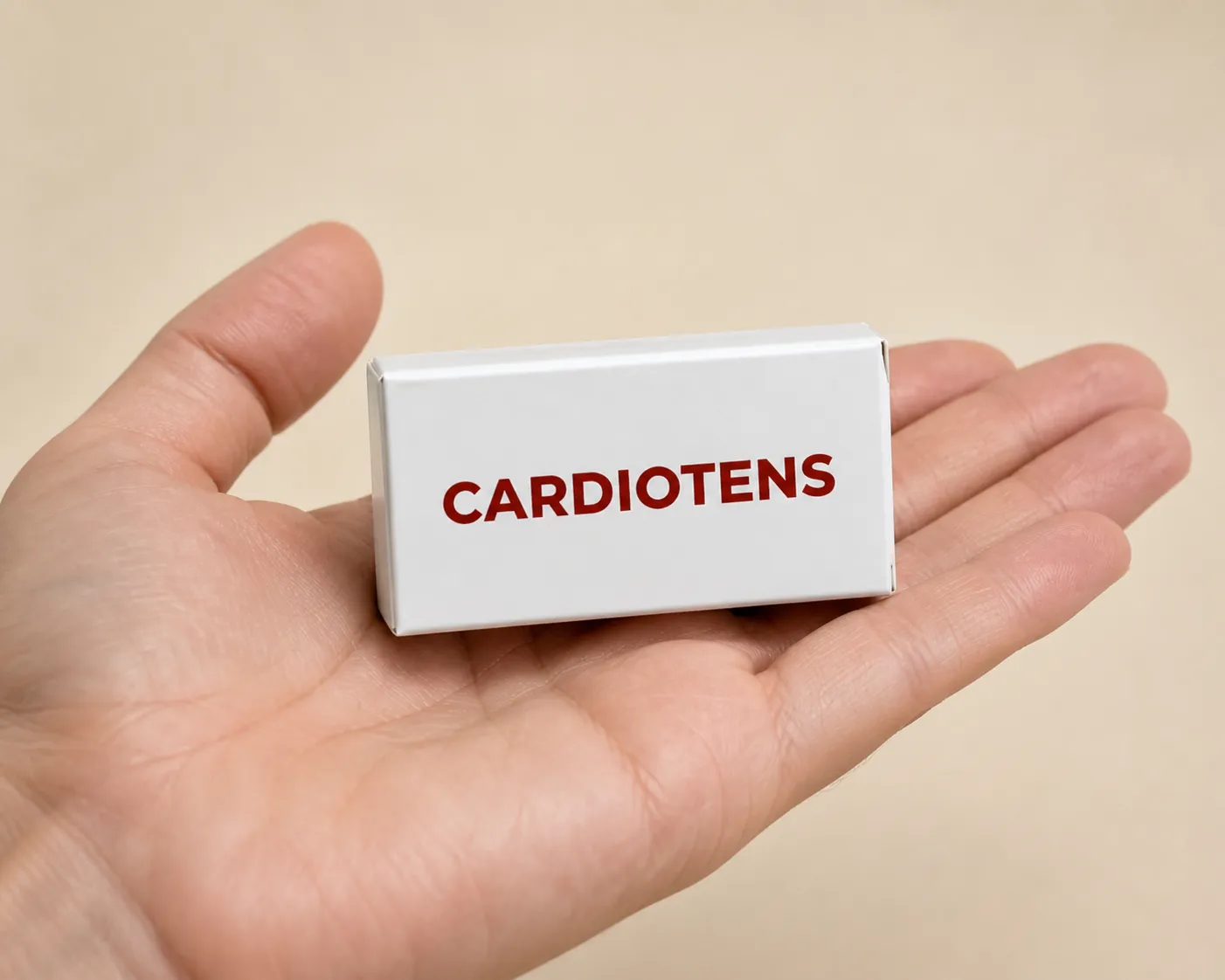 Cardiotens Plus — Verpackung in der Hand