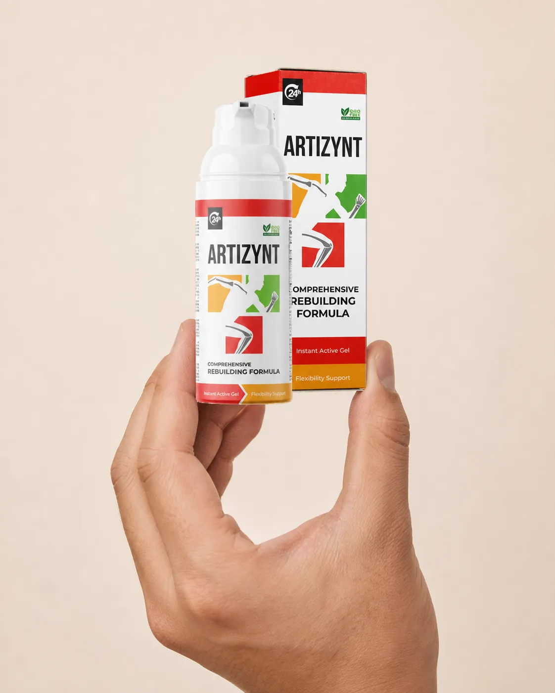 ArtiZynt Gel — Verpackung in der Hand