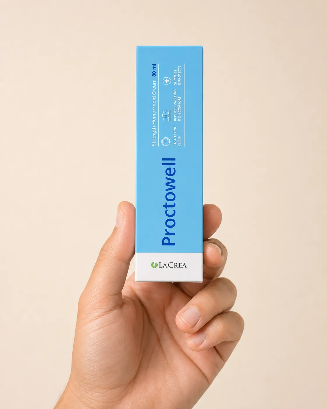 Proctowell — Verpackung in der Hand