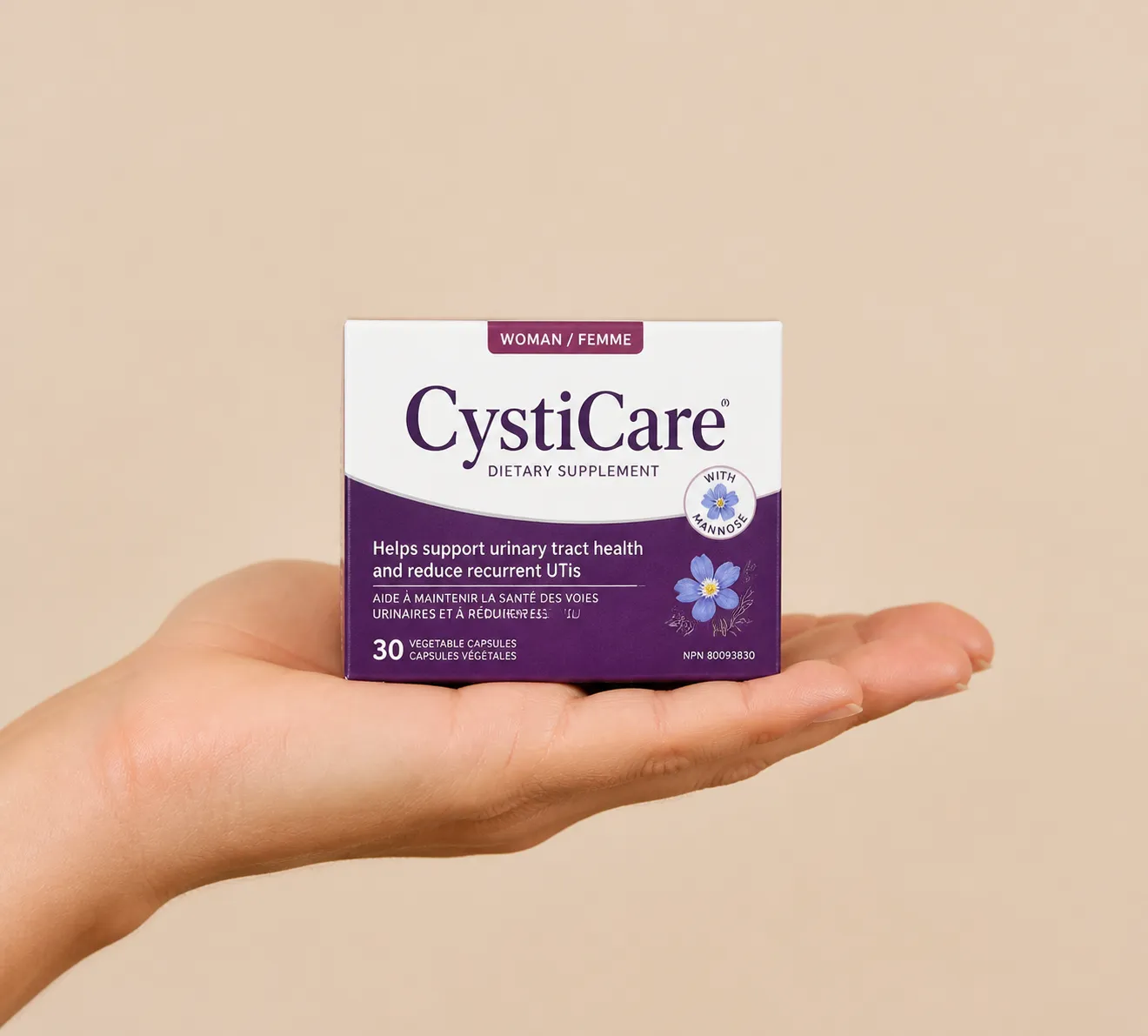 Cystiolla — Verpackung in der Hand