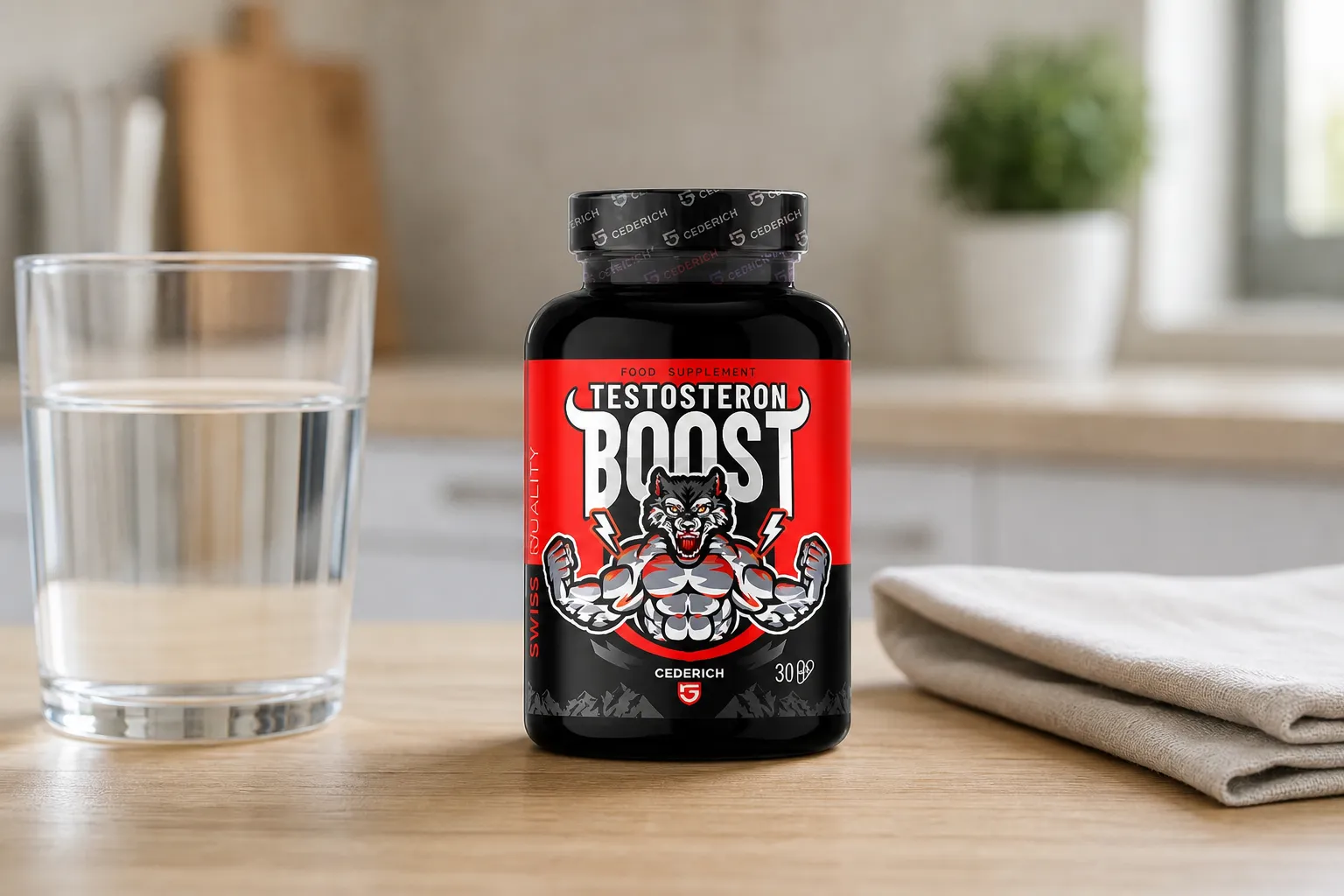 Testosteron Boost — Verpackung im Alltag