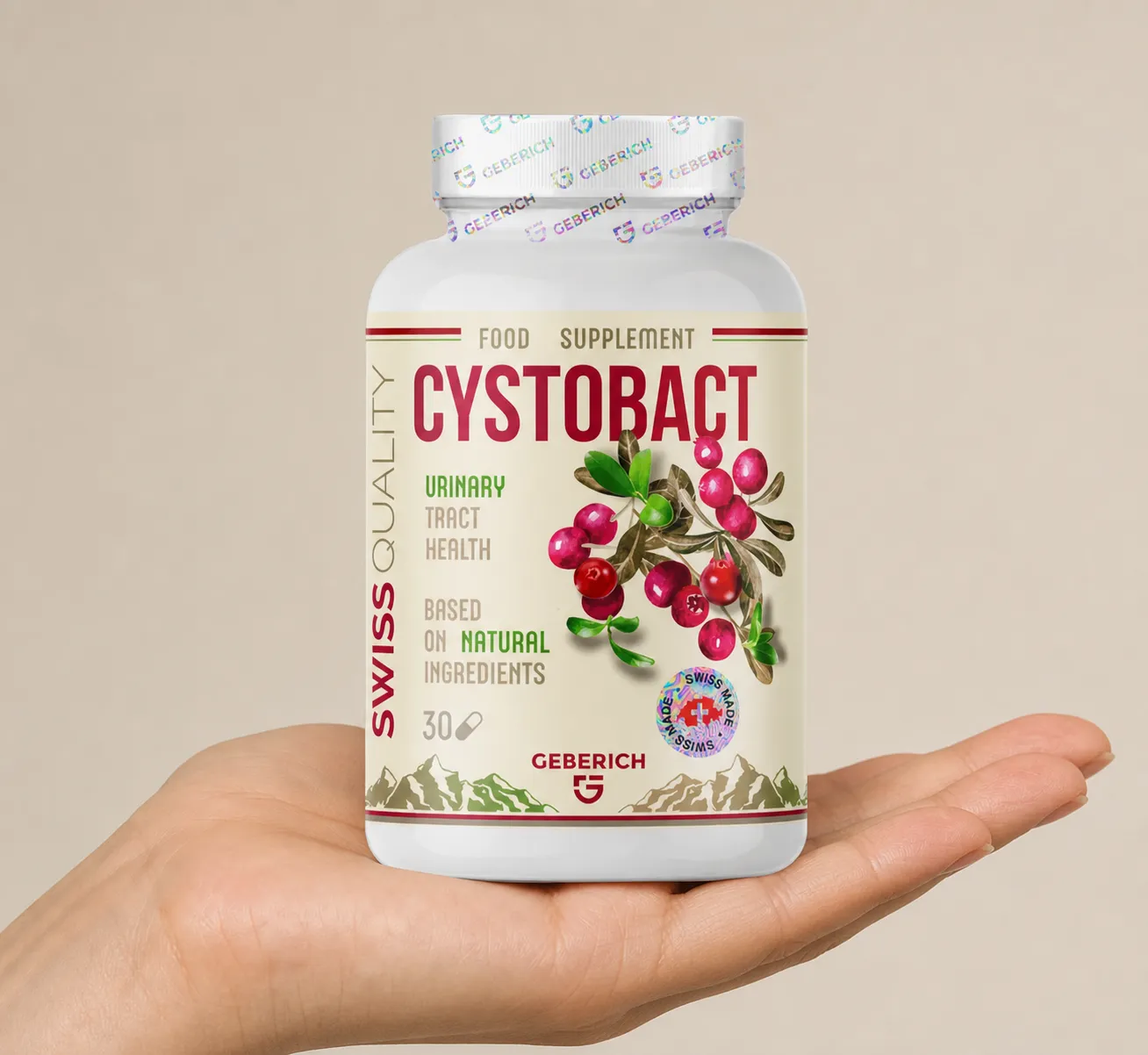 CYSTOBACT — Verpackung in der Hand