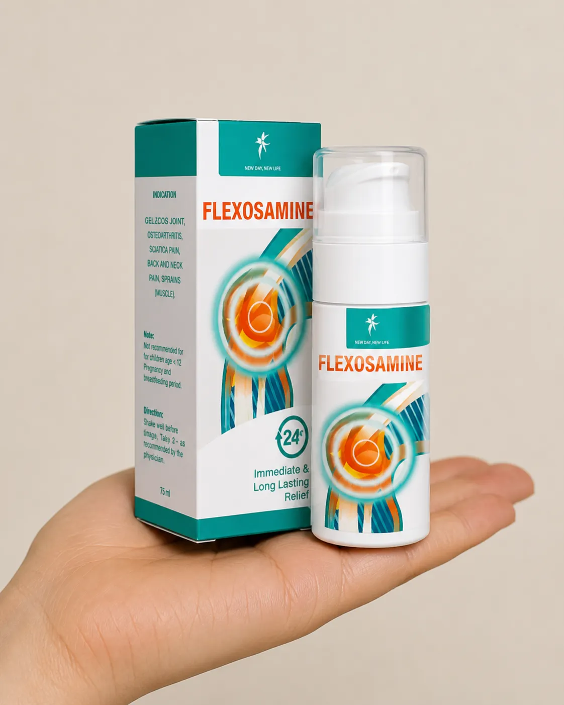 Flexosamine Gel Full price + — Verpackung in der Hand