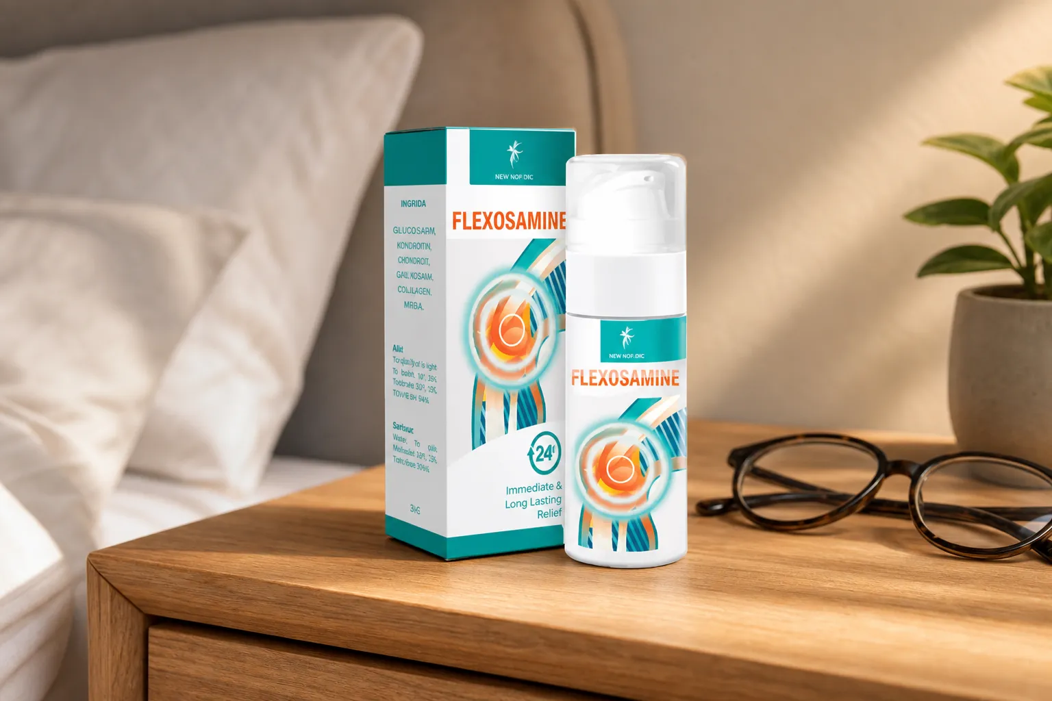 Flexosamine Gel Google — Verpackung im Alltag