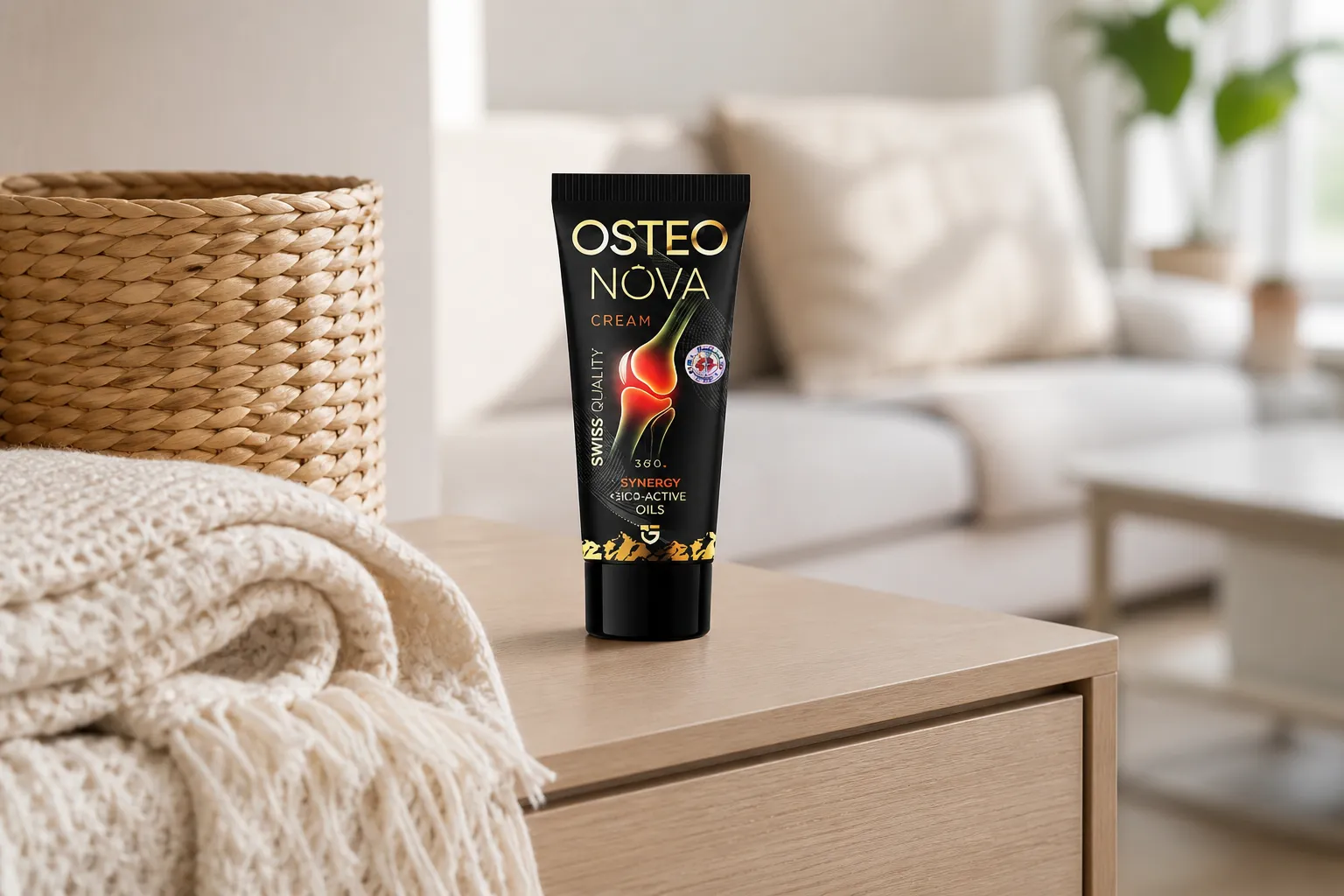 OsteoNova cream — Verpackung im Alltag