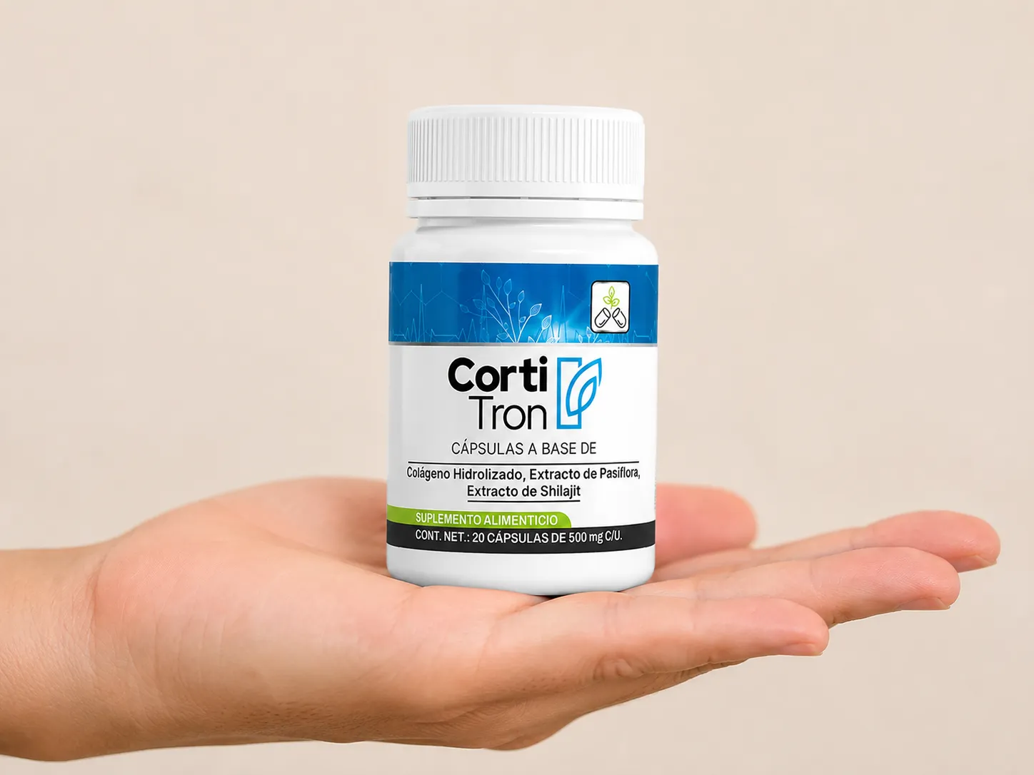 Cortitron — Verpackung in der Hand