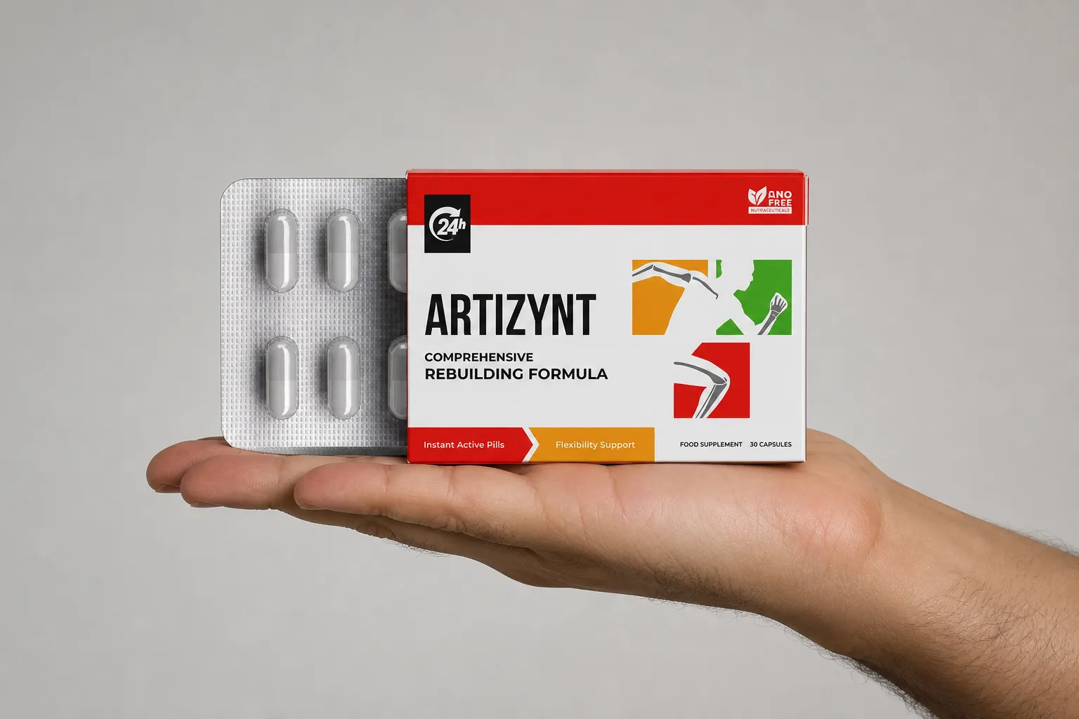 ArtiZynt caps — Verpackung in der Hand