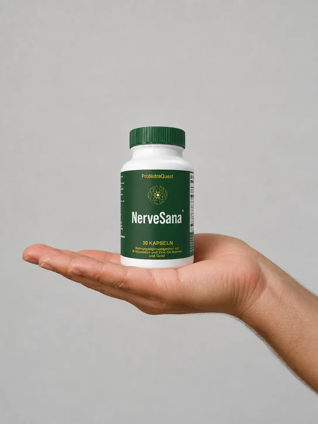 NerveSana — Verpackung in der Hand
