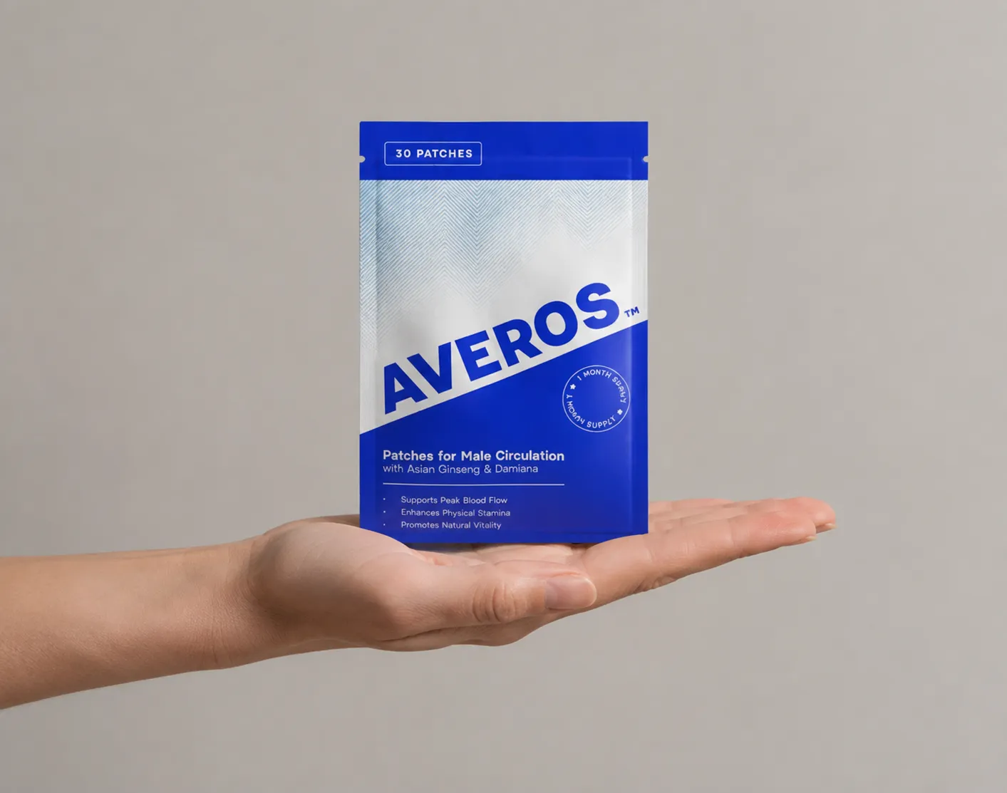 AVEROS — Verpackung in der Hand