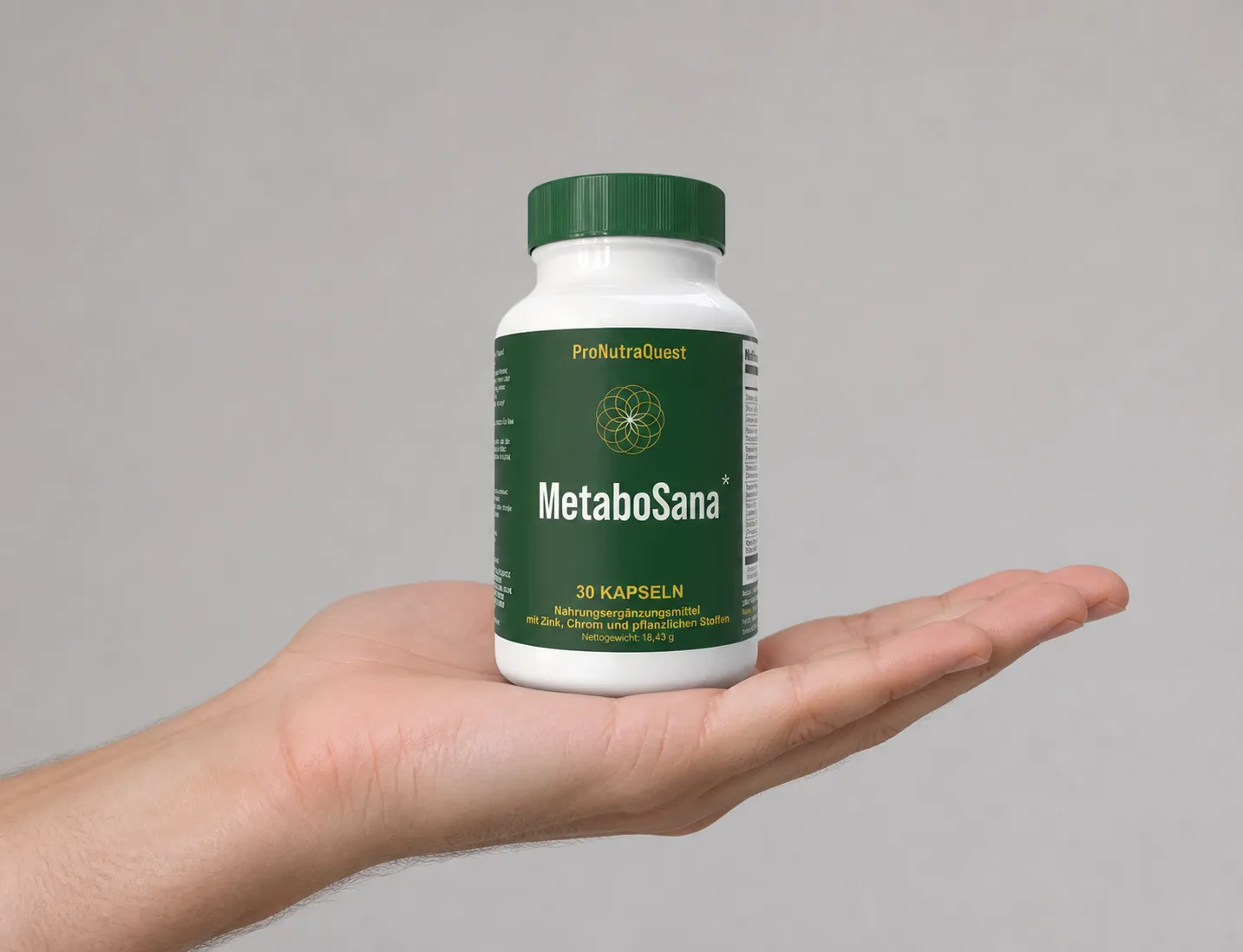 MetaboSana — Verpackung in der Hand