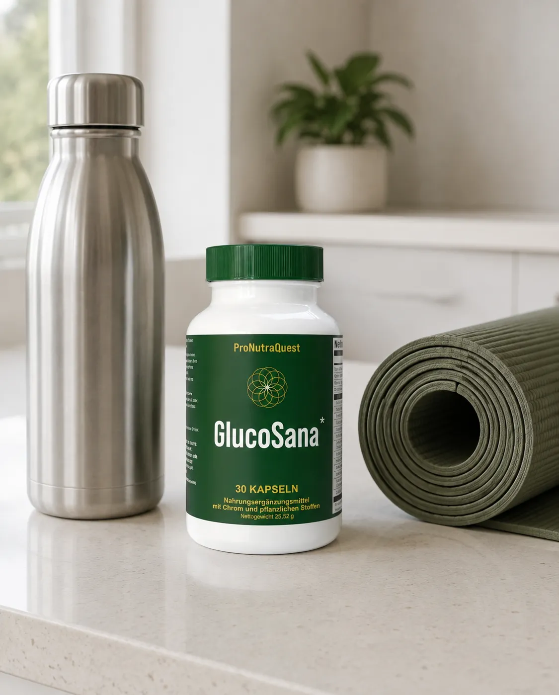 GlucoSana — Verpackung im Alltag