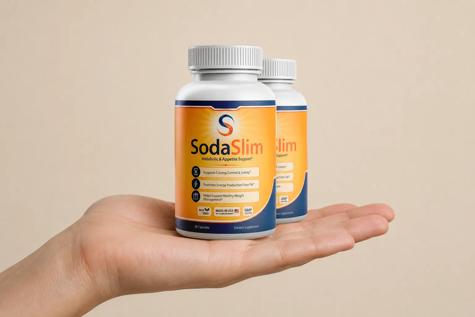 SodaSlim — Verpackung in der Hand