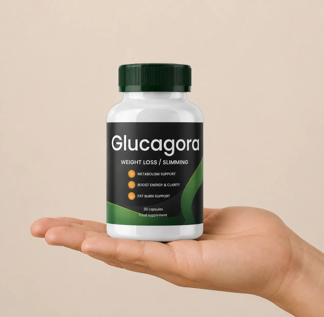 Glucagora — Verpackung in der Hand