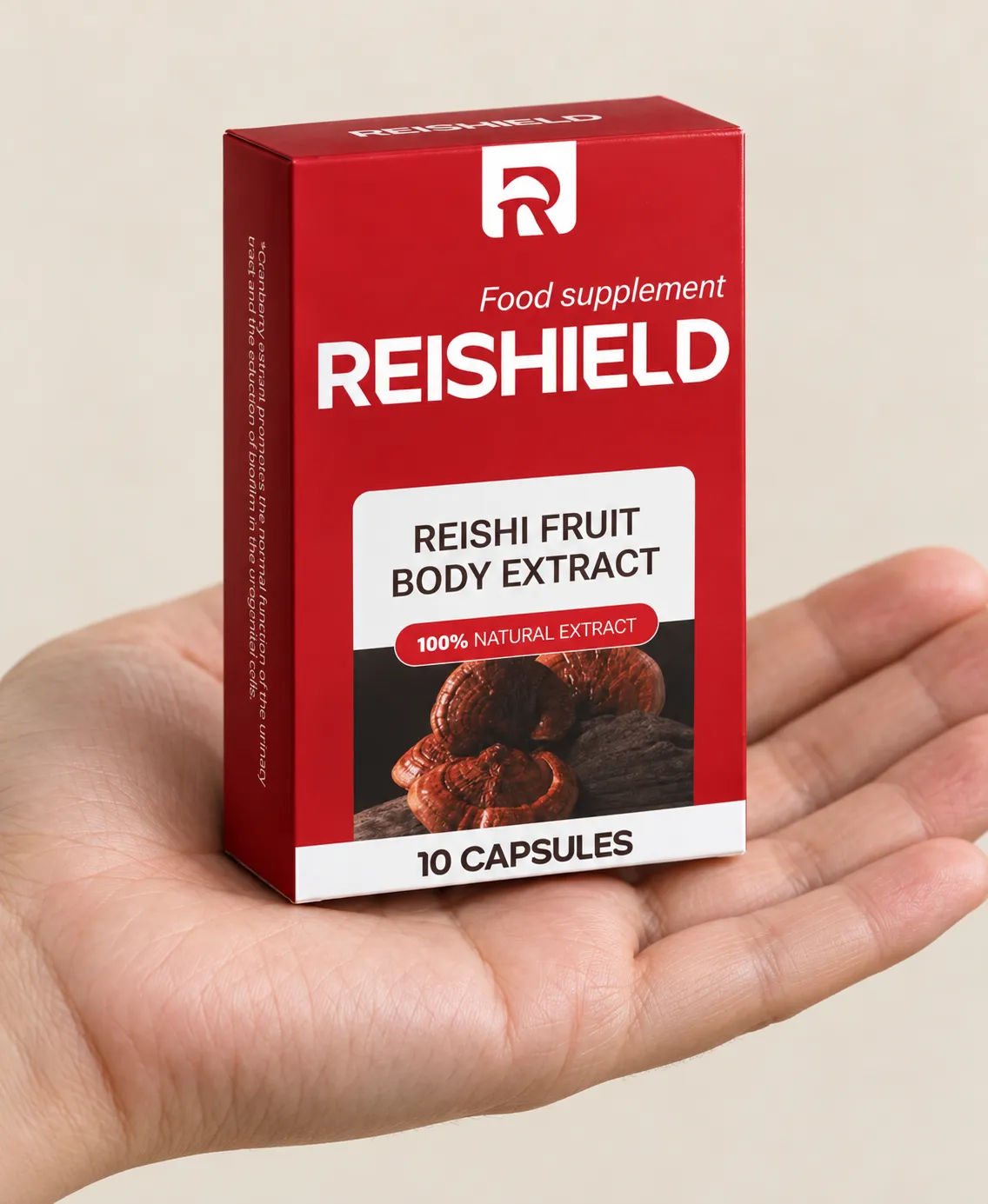 Reishield full price+ — Verpackung in der Hand