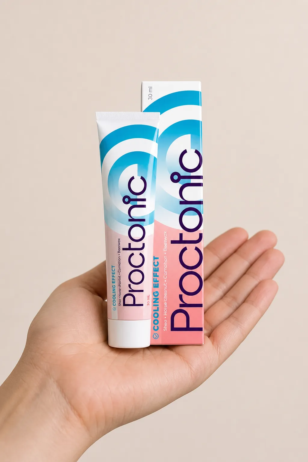 Proctonic — Verpackung in der Hand