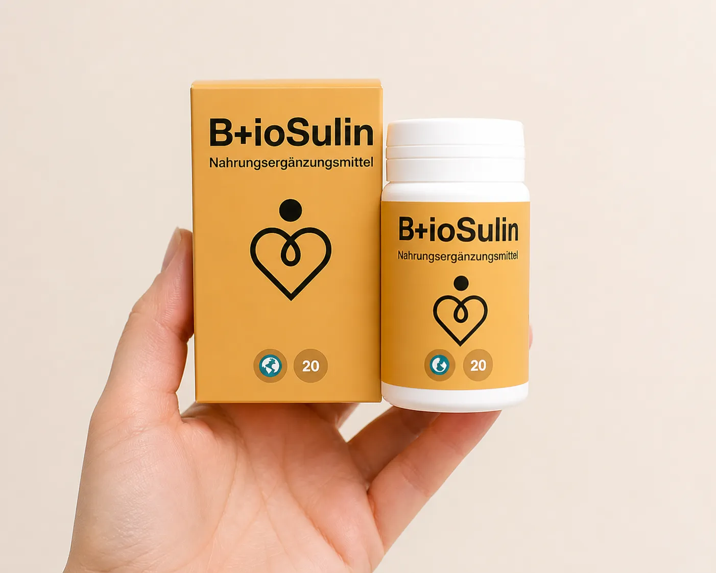 Bio+Sulin — Verpackung in der Hand
