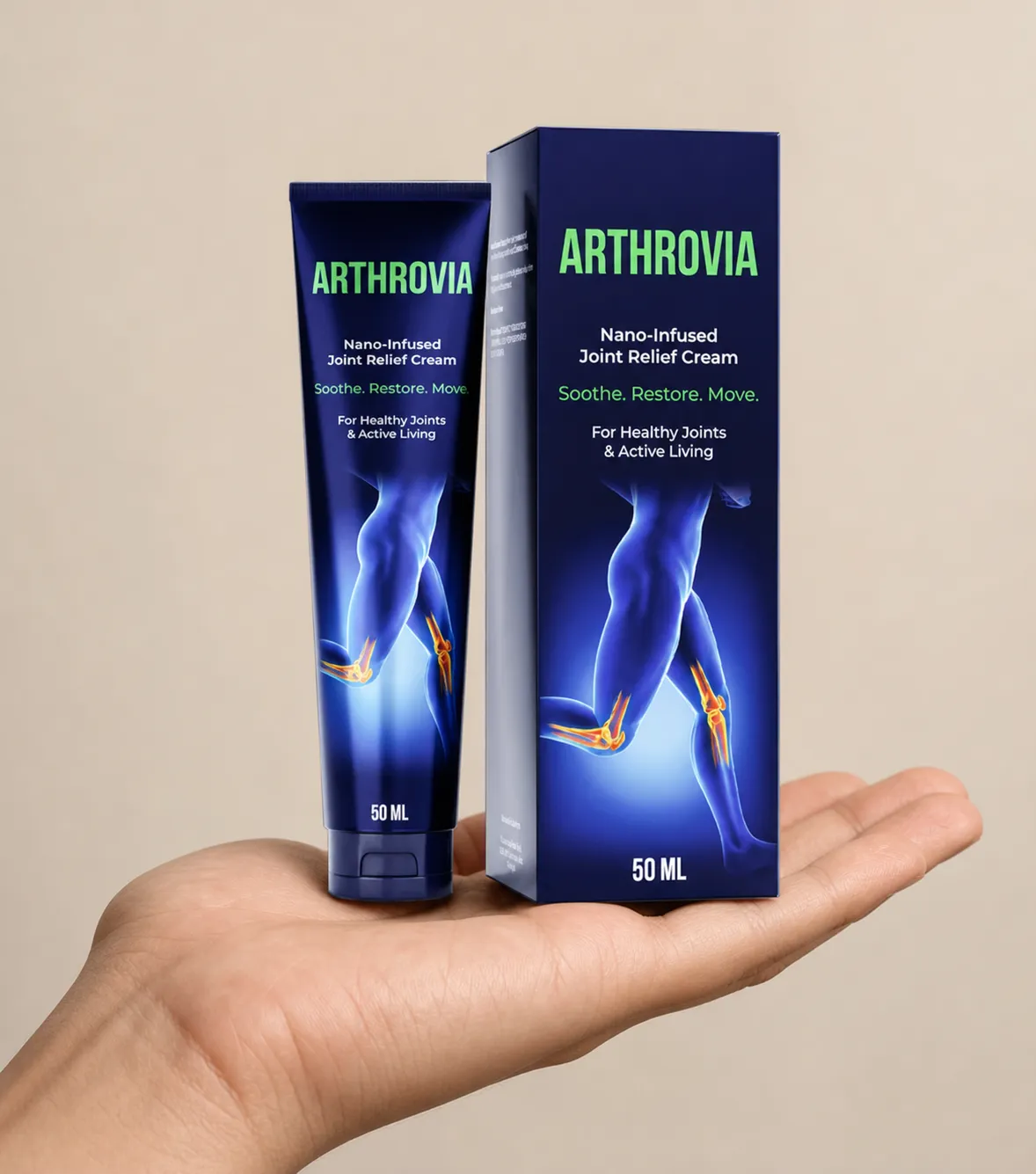 Arthrovia — Verpackung in der Hand